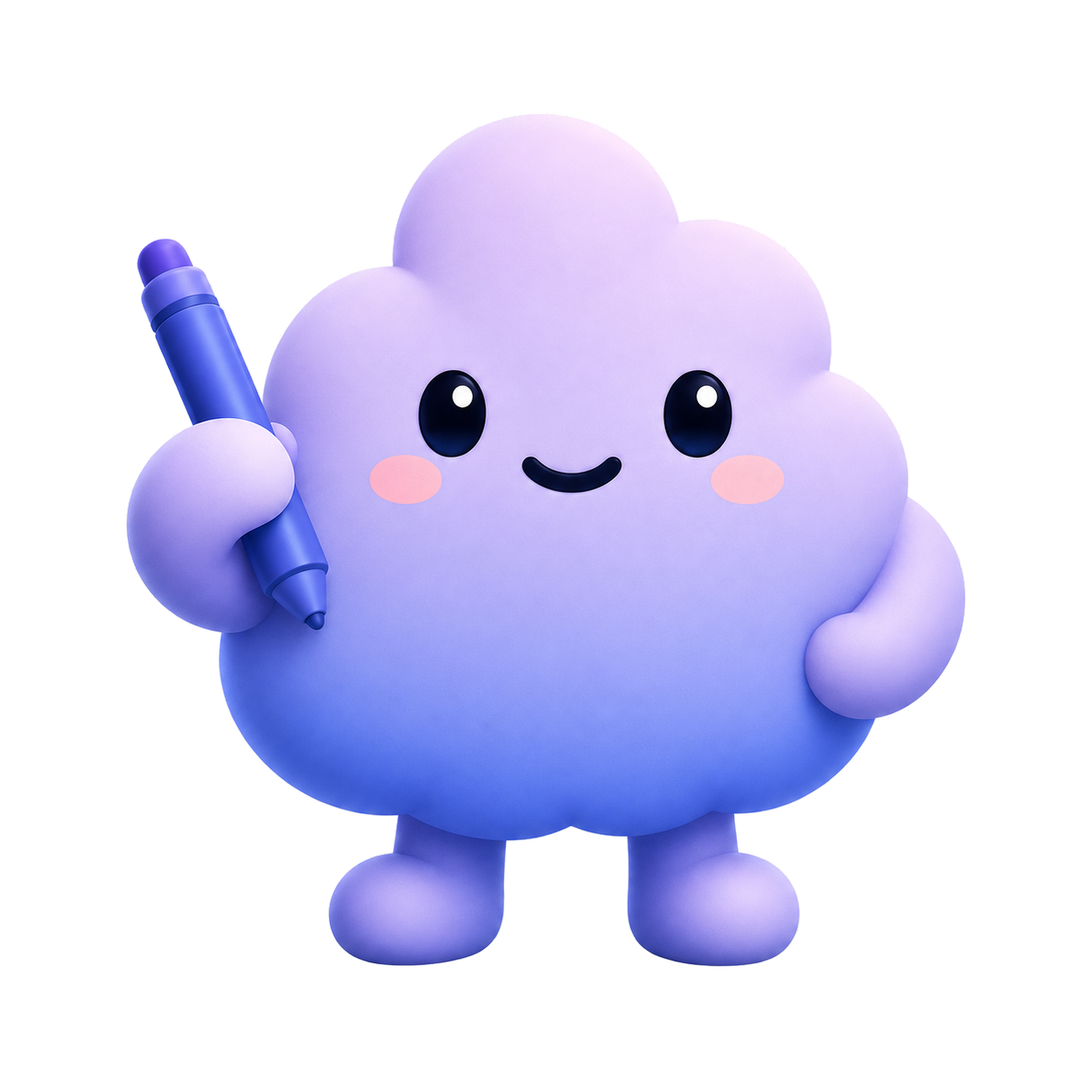Goal Buddy mascot holding a pencil